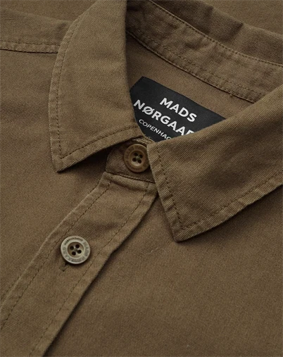 Mads Nørgaard - Dyed Canvas Skyler Skjorte - Cocoa